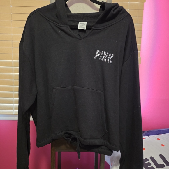PINK Victoria's Secret Black Sparle Hoodie - Picture 3 of 6